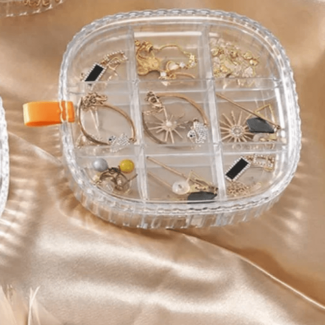 2 Layer Transparent Crystal Jewelry Storage Organizer Box for Travel Price in Pakistan | LAPTAB