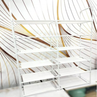 Metal Double Row Shoe Rack - 5 Layer Stainless Steel Organizer for Small Spaces Price in Pakistan | LAPTAB