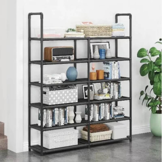 Metal Double Row Shoe Rack - 5 Layer Stainless Steel Organizer for Small Spaces Price in Pakistan | LAPTAB