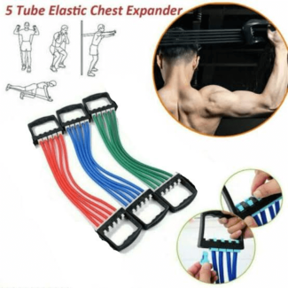 Multi-Function 5 Rubber Tubes Chest Expander for Upper Body Training Price in Pakistan | LAPTAB