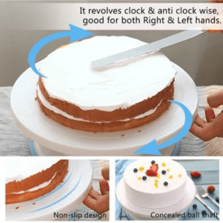 1 Pc 28cm Rotating Cake Stand for Easy Decorating and Icing Price in Pakistan | LAPTAB