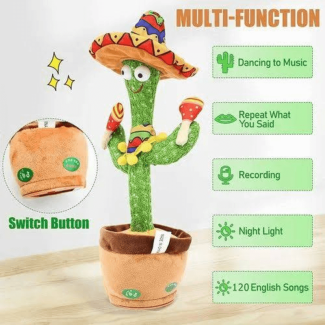 Dancing Rechargeable Cactus with Cap/Clothes