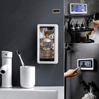 Waterproof Anti-Fog Bathroom Mobile Phone Holder with Touch Screen Price in Pakistan | LAPTAB