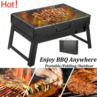Portable Folding Charcoal Barbecue Grill - Durable Stainless Steel Design