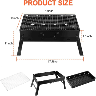 Portable Folding Charcoal Barbecue Grill - Durable Stainless Steel Design Price in Pakistan | LAPTAB