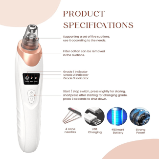 Electric Blackhead Remover Pore Vacuum with 3 Suction Modes, USB Rechargeable Price in Pakistan | LAPTAB