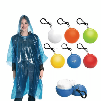 5 pcs Spherical Raincoat Plastic Ball Keychain