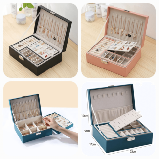 2 Layer Leather Jewelry Organizer