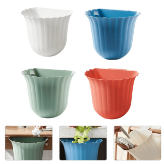 2 pcs Wall-Mounted Flower Shape Plastic Trash Can for Kitchen and Bathroom Price in Pakistan | LAPTAB