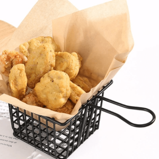 Mini Square Iron Fries Bucket for Stylish Food Presentation and Serving
