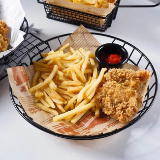Round Iron Platter Bucket for Stylish Food Presentation and Serving Price in Pakistan | LAPTAB