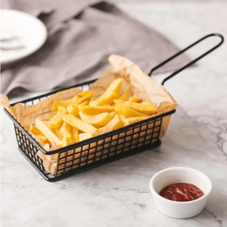 Rectangle Iron Fries Bucket for Premium Food Presentation
