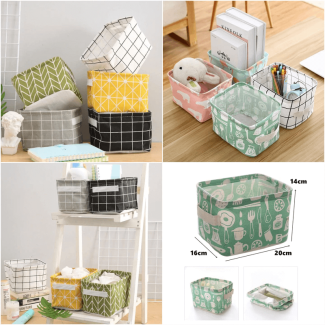 Mini Oxford Foldable Organizer Basket for Space-Saving Storage Solutions Price in Pakistan | LAPTAB