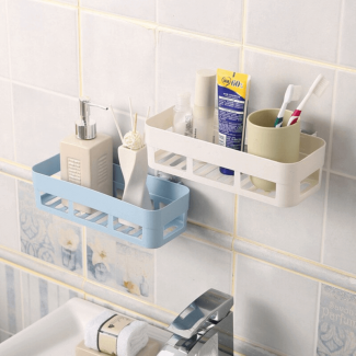 Multipurpose Self-Adhesive Bathroom Shelf Storage Rack - No Drill Required Price in Pakistan | LAPTAB
