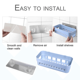 Multipurpose Self-Adhesive Bathroom Shelf Storage Rack - No Drill Required Price in Pakistan | LAPTAB