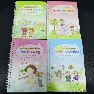 Child Practice Magic Book Set - 4 Copybooks with 10 Reusable Refills Price in Pakistan | LAPTAB