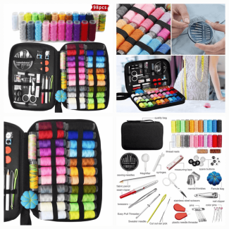 98 Pcs Sewing Tool Kit with Zippered Canvas Case for Home and Travel Price in Pakistan | LAPTAB