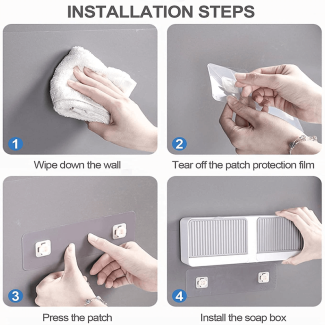 Wall Mounted Double Sided Soap Box with Drainage and No-Drill Adhesive Price in Pakistan | LAPTAB