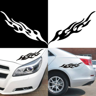4Pcs White Flames Car Vinyl Stickers - Waterproof & Easy to Install Price in Pakistan | LAPTAB
