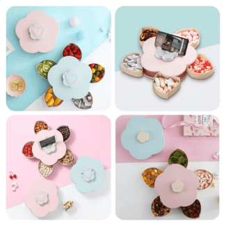 Single Layer Rotating Flower Style Candy Box with 5 Compartments Price in Pakistan | LAPTAB