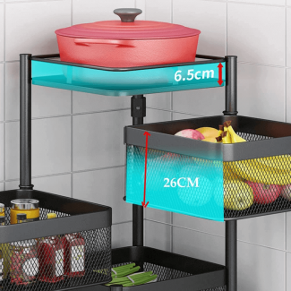 5 Layer Rotating Square Kitchen Storage Trolley for Home and Office Use Price in Pakistan | LAPTAB