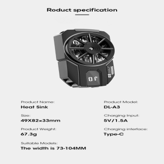 Portable DLA3 Mobile Phone Radiator Cooling Fan with Digital Display Price in Pakistan | LAPTAB