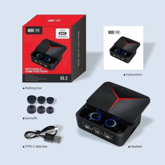 M90 Pro TWS Sports Gaming Wireless Bluetooth Headphones with Voice Assistant Price in Pakistan | LAPTAB
