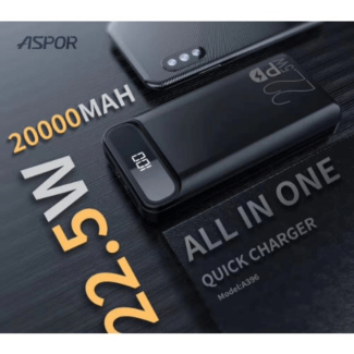 ASPOR A396 20000mAh Power Bank with Dual USB Outputs and Fast Charging Price in Pakistan | LAPTAB