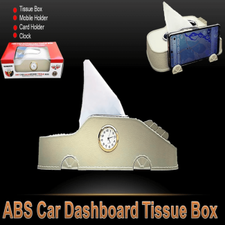 3-in-1 Nonskid Dashboard Tissue Box, Mobile & Card Holder, ABS Material Price in Pakistan | LAPTAB