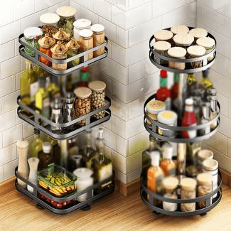 2 Layer 360 Degree Rotating Iron Storage Rack for Efficient Organization Price in Pakistan | LAPTAB