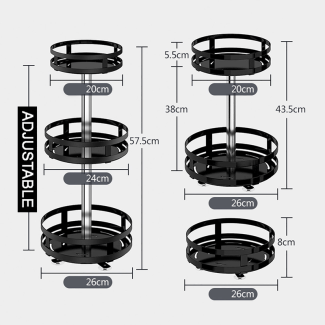 3 Layer 360 Degree Rotating Iron Storage Rack for Efficient Organization Price in Pakistan | LAPTAB