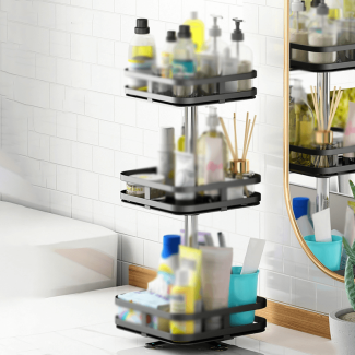 3 Layer 360 Degree Rotating Iron Storage Rack for Efficient Organization Price in Pakistan | LAPTAB