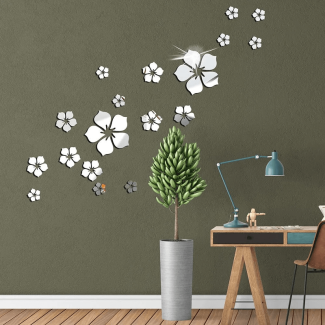 18 pcs Flowers Acrylic Wall Sticker