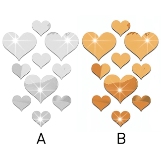 18 pcs Self-Adhesive Acrylic Hearts Wall Stickers for Room Decoration Price in Pakistan | LAPTAB