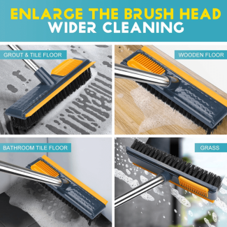 Bathroom Cleaning Brush with Scraper - Long Handle for Easy Reach Price in Pakistan | LAPTAB