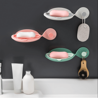 2 pcs Fish Shape Soap Dish with Towel Hanger for Bathroom Organization