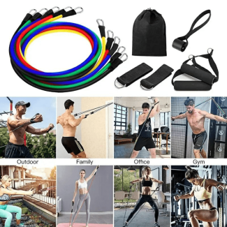 11 Pcs Resistance Band Elastic Fitness Band