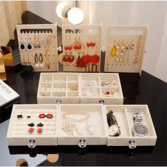 Acrylic 5+3 Jewelry Organizer with Key Lock and Travel Handle, Medium Size Price in Pakistan | LAPTAB