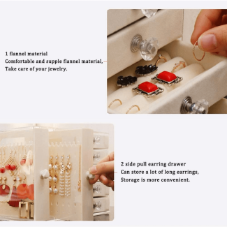 Acrylic 5+3 Jewelry Organizer with Key Lock and Travel Handle, Medium Size Price in Pakistan | LAPTAB