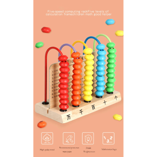 Abacus Five-Gear Wooden Bead Count Frame Rack for Kids Educational Toy Price in Pakistan | LAPTAB