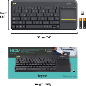 Logitech K400 Plus Wireless Touch Keyboard for PC-to-TV Control Price in Pakistan | LAPTAB