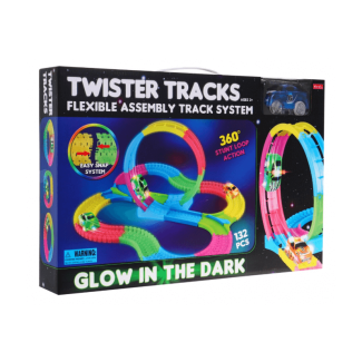 Colorful Glow-in-the-Dark Race Track with Battery-Powered Trolley Price in Pakistan | LAPTAB