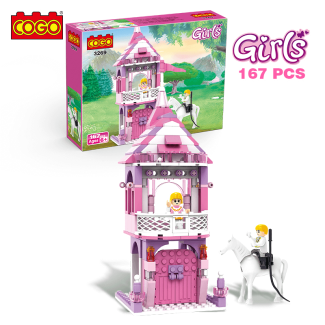 Colorful COGO Building Prince & Princess Castle for Imagination and Skills