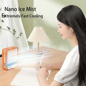 USB Rechargeable Mini AC Personal Air Cooler Desk Fan with LED Night Light Price in Pakistan | LAPTAB