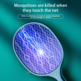 2 in 1 Rechargeable USB Mini Mosquito Swatter with LED and Safety Grids Price in Pakistan | LAPTAB