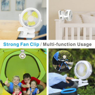 Mini Stroller Clip Fan - Rechargeable, 360-Degree Rotation, 3 Speeds Price in Pakistan | LAPTAB