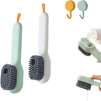 2 pcs Multifunctional Shoe Brush with Liquid Box