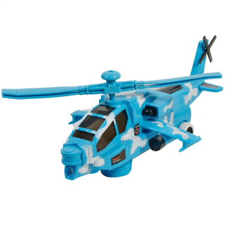 Bump And Go Action Color Combat Helicopter Toy with Lights and Music