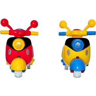2 Mini Colorful Friction Powered Scooter Toy For Kids