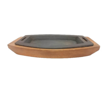 Imperial 8.5 Inch Cast Iron Sizzler Plate with Wood Base for Versatile Cooking Price in Pakistan | LAPTAB